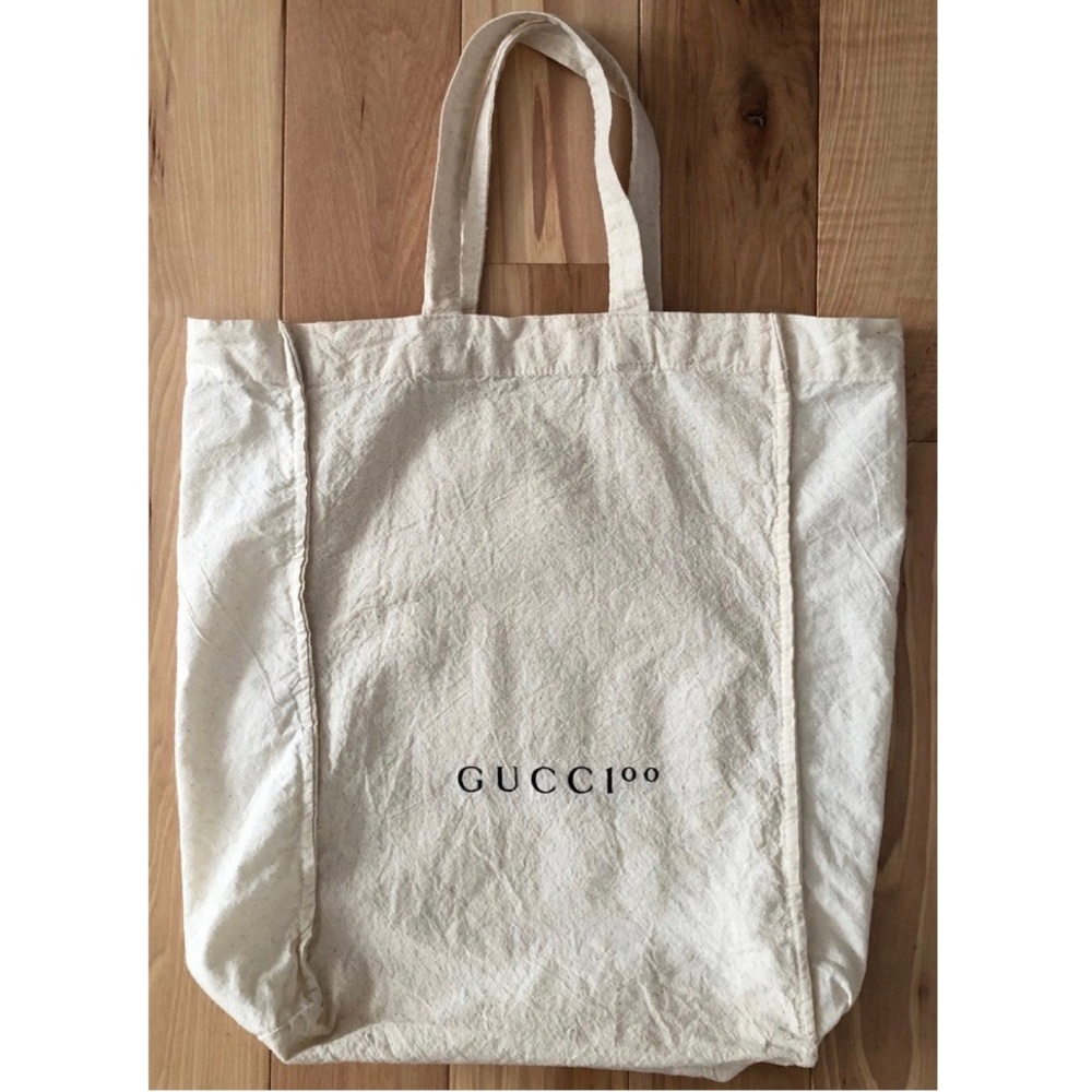 Gucci Cotton Cloth Fabric Tote Bag 100 Anniversary